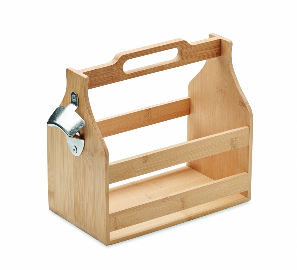 Logo trade promotional giveaways image of: 6 beer crate in bamboo